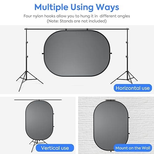 SEDGEWIN Blue Grey Background 5x7ft, 2 in 1 Collapsible Reversible Pop Up Backdrop Double Sided Panel Blue Chromakey Screen for Photography Photo Studio with Carry Bag thumbnail 6