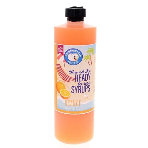 Hypothermias Shaved Ice & Snow Cone Syrup Variety Pack - 6 Pints (16 Fl. Oz.) - Tiger's Blood, Blue Raspberry, Lemon, Orange, Wedding Cake & Pink Cotton Candy - Non-GMO 100% Pure Cane Sugar thumbnail 5