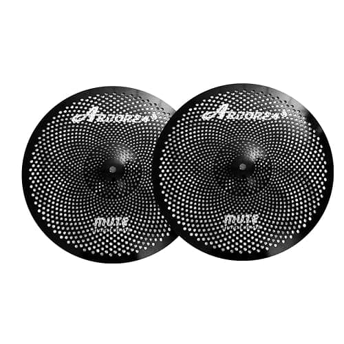 Arborea Low Volume Cymbal Pack Black 14"hi-hat+16"crash+18"crash+20"ride 5 Pieces Practice Mute Cymbal Set for Drums thumbnail 2