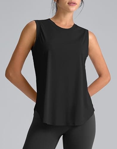 SANTINY Women's Sleeveless Workout Tops Breathable Lightweight Active Tennis Yoga Shirts Athletic Running Tank Tops for Women thumbnail 2