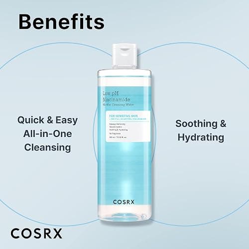 COSRX Low pH Niacinamide Micellar Cleansing Water Daily Mild Facial Cleansing Wash for Sensitive Skin, Sebum control, Korean Skin Care (13.52fl.oz/400ml) thumbnail 4