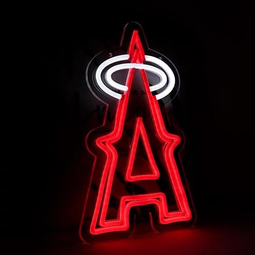 Balanar Baseball Neon Signs for Garage or Man Cave Decor, Men's Gifts With Los Angels Team Logo, Red Baseball Neon for Parties, Bars,Dorms, Office Wall Art and Game Room Decor thumbnail 3