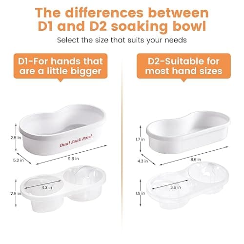 Dual Nail Soaking Bowl Acetone Proof: Soak Off Gel Nail Polish Dip Powder Remover Bowl- Cut the Soaking Time in Half Manicure Bowl for Salon Home (D2-White) thumbnail 9
