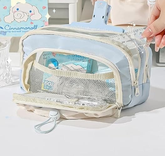 irLocy Cute Aesthetic Pencil Case Kawaii Pencil Case with Kawaii Pins Large Pencil Pouch Holder Preppy Supplies (pink) thumbnail 9
