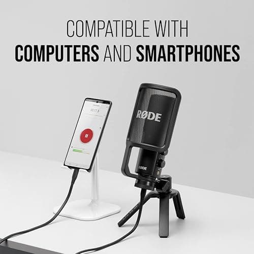 RØDE NT-USB+ Professional-Grade USB Microphone for Recording Exceptional Audio Directly to a Computer or Mobile Device , black thumbnail 2