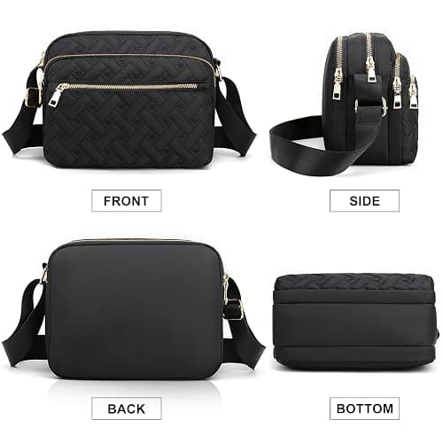 Medium Nylon Crossbody Bags for Women Trendy Crossbody Purses Travel Large Cross Body Bag Quilted Purse thumbnail 6