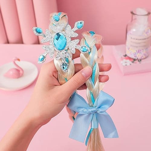Tatibana Ice Princess Dress Up Wig, Long Haired Princess Long Braided Wig Headband Girl Role Playing Hair Accessories Clothing Accessories thumbnail 5