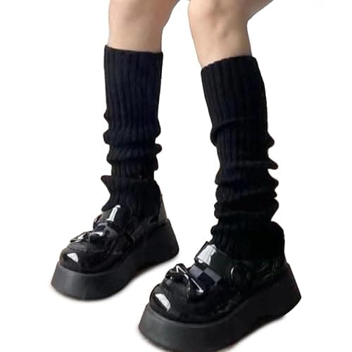 American Trends Leg Warmers Y2k Kawaii Black White Cute Leg Warmers Y2k Goth accessories for Women Girls 80s Party Sports - Image 1