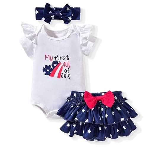 Aalizzwell Infant Baby Girls 4th of July Clothes - Image 1
