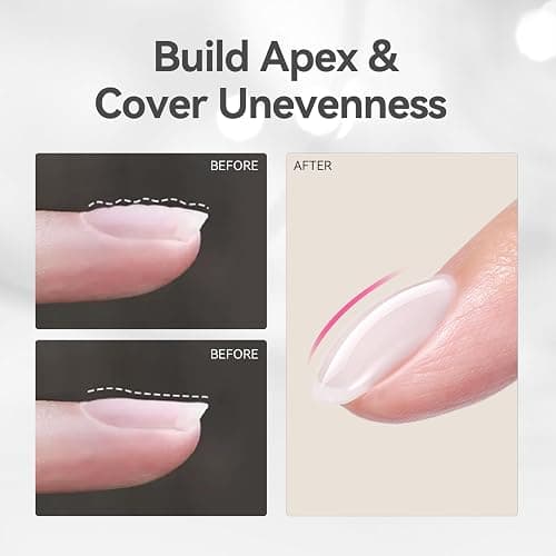 BORN PRETTY Builder Gel for Nails, 8-in-1 Milky White Clear Builder Nail Gel for Nail Apex and Gel Extension Strengthener, Nail GLue Gel Hard Gel Base Rhinestone Nail Glue Gel in a Bottle 15ml thumbnail 3