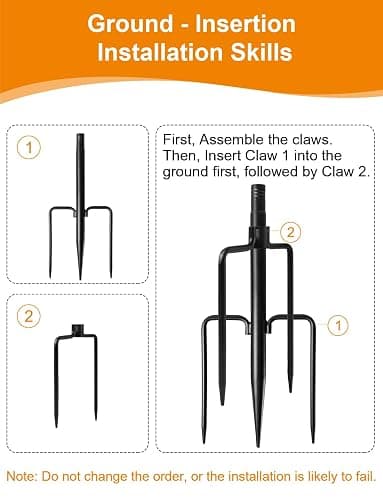 4 Pack String Light Poles for Outside, Thickened Metal Christmas Lights Hanger Pole Outdoor with Fork, Lighting Hanging Post Accessories for Patio Decor Garden Backyard Yard Outside Decorations thumbnail 7