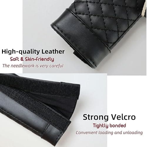 Zigihos Cute Bow Leather Car Seat Belt Cover Pads,2 Pcs & 4 Pcs Seat Belt Cover for Shoulder, Seatbelt Cushion, Car Seat Strap Pads, Seatbelt Covers for Women (Black,2) thumbnail 6