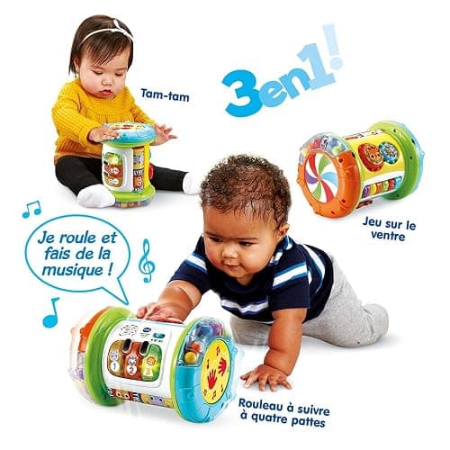 VTech - Jouet Musical Magi Rouleau Tam-Tam 3 en 1, Instrument de Musique Enfant, Jouet d'Activité et de Développement, Jeu Évolutif, Cadeau Bébé Garçon et Fille Dès 9 Mois - Contenu en Français thumbnail 4
