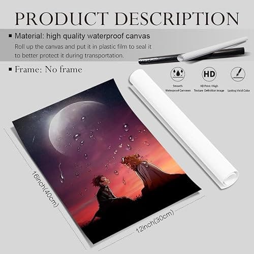 Anime Demon Slayor Poster For Kids Room Bedroom Wall Decor-Anime Lovers Posters Canvas Art Print Manga Picture For Teen Fans Girls And Boys Birthday Gifts thumbnail 2