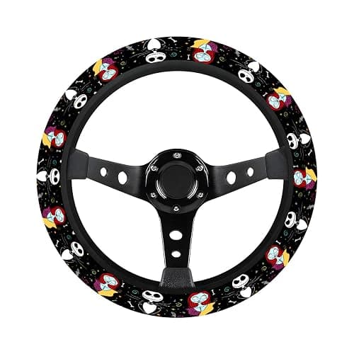 GENANY Spooky Skeleton Couple Christmas Steering Wheel Cover, Non-Slip Neoprene Car Steering Wheel Cover, Breathable Steering Wheel Covers, Sweat-Absorbing Accessories, Christmas Auto Gifts thumbnail 3