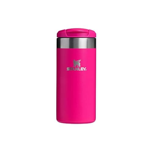 STANLEY 1913 Aerolight Transit Travel Mug 0.35L – Keeps 4 Hours Hot – 6 Hours Cold – Dishwasher Safe – Leakproof – Car Cup Holder Compatible – Insulated Coffee Cup – Pink Vibes - Image 1