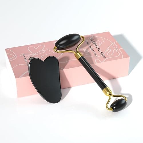 Gua Sha & Jade Roller Set for Face and Body, Facial Massage Tool, Polished Jade Self-Care Spa Gift thumbnail 2