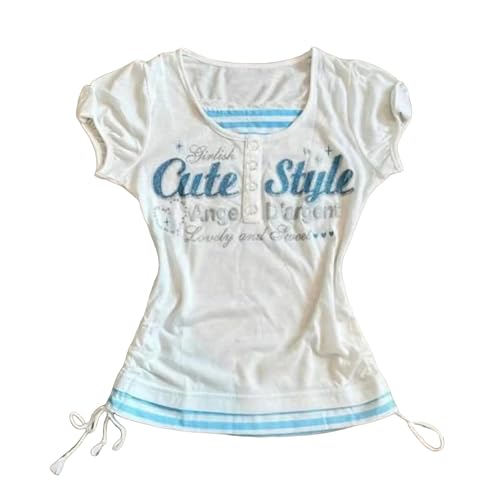 Cutecore Harajuku Y2k Baby Tee Cute Kawaii Emo Grunge Shirt Women Vintage Graphic Tees Short Sleeve Alt Tops 2000s - Image 1