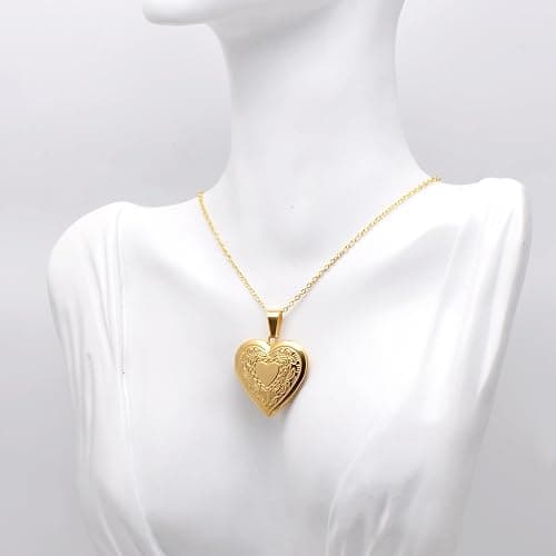 Paialco Stainless Steel Heart Shaped Locket Pendant Necklace for Women thumbnail 4