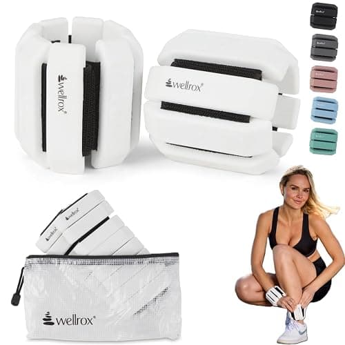 Wellrox Weighted Bangles – Adjustable Ankle and Wrist Weights for Women & Men – Set of Ankle Weights 2 lbs (1 lb Each Wrist Weight) | Weighted Arm Bands for Pilates, Yoga, Running & Walking - Image 1
