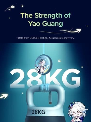 UGREEN Nexode 100W Retractable Cable Honkai: Star Rail, Glacier Blue, 3.3FT | USB C Charger Cable for iPhone 17/16, MacBook Pro/Air, Galaxy S26/S25, iPad Pro/Air, Pixel 10/9, Switch, AirPods thumbnail 6