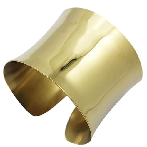 COUYA Silver Wide Grooved Cuff Bangle for Women Girls Stainless Steel Shiny Punk Bracelet - style 2
