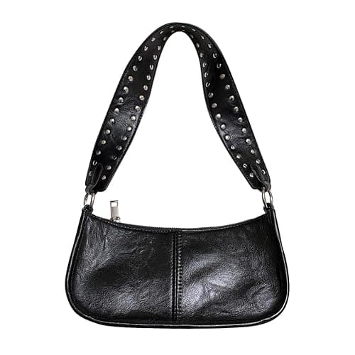 GETERUUV Shoulder Bags for Women Y2k Purse and Handbags Retro Studded Crossbody Bag Small Shoulder Purse Leather Hobo Handbag - Image 1