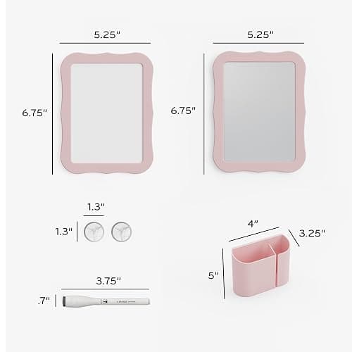 U Brands Locker Accessories Kit, Back to School Essentials, Blush, 6-Piece, Includes Whiteboard, Mirror, and Organizing Supplies thumbnail 3