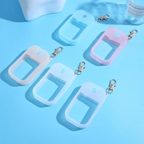 SUBANG 5 Pieces Silicone Case Compatible with Touchland Hand Sanitizer Spray Protective Case with Keychain for Power Mist and Glow Mist 1 fl oz thumbnail 5