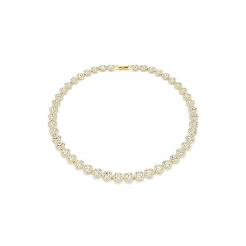 Swarovski UNA Angelic Tennis Necklace, Round Cut, Clear, Gold-Tone Finish - Image 1