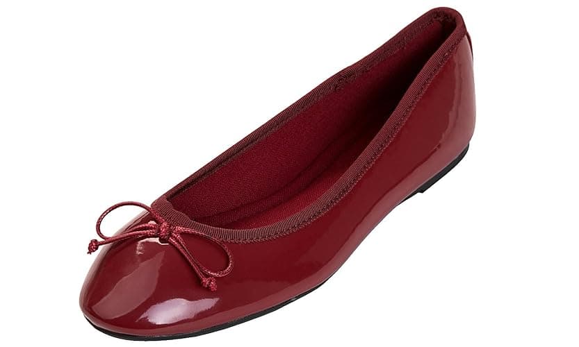 FEVERSOLE Women's Macaroon Colorful Memory Foam Cushion Insock Patent Ballet Flat - Image 1