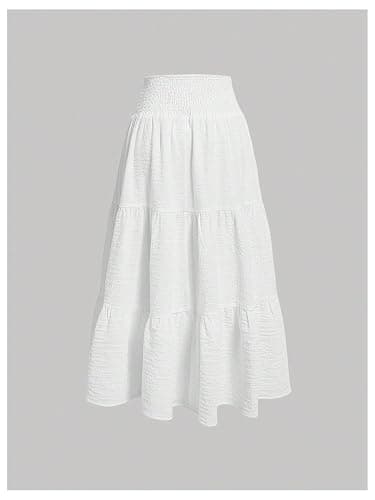 Floerns Girl's Floral Print Summer Layered Frill Trim Boho Long Skirt thumbnail 3