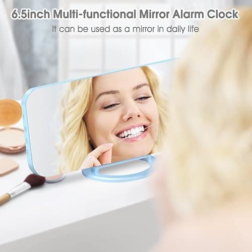 WulaWindy Digital Alarm Clock, Large Mirrored LED Display, with USB Charger, Snooze Function Dim Mode Wall Hanging Beside Desk Clock for Bedroom thumbnail 3