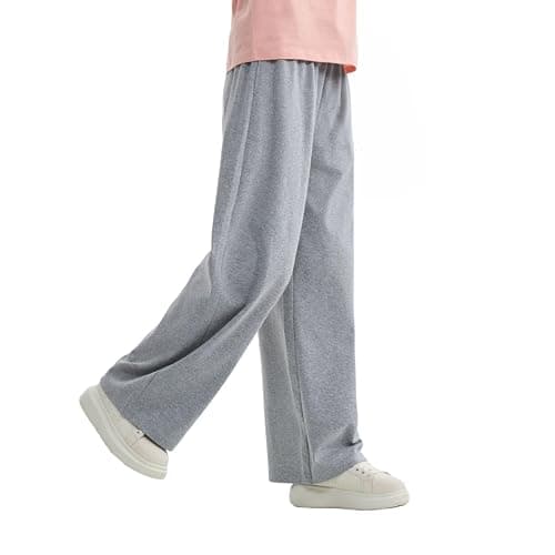 MIANZHI Girls High Waisted Pants Girls Casual Pants Kids Wide Leg Long Trousers with Pockets 5-14 Years - Image 1