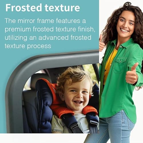Funbliss Baby Car Mirror for Rear Facing Seat,360° Rotation, Safety CertifiedShatterproof Acrylic Glass, Clear Wide View,Infant Car Mirror for Car Seat Rear Facing,Baby Vehicle Mirror - 1pack thumbnail 6
