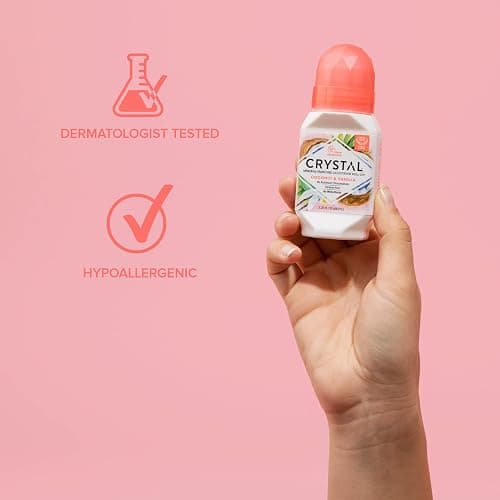 CRYSTAL Mineral Deodorant Coconut Vanilla Roll-On Body Deodorant With 24-Hour Odor Protection, Paraben Free, 2.25 FL OZ (Packaging May Vary) (2.25 Fl Oz/66ml) thumbnail 5