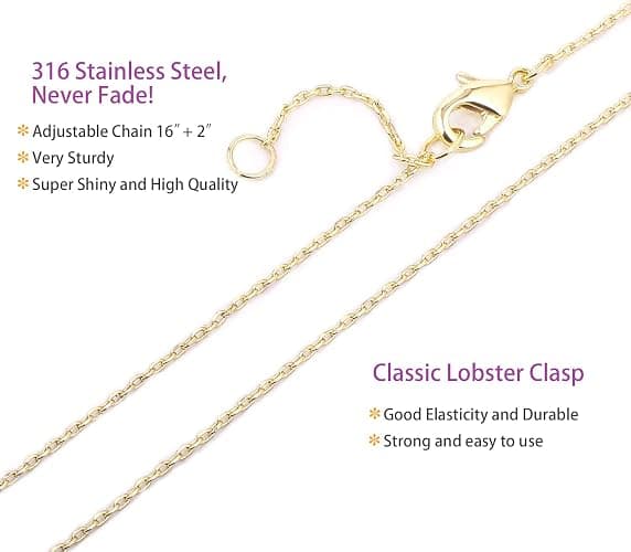UMAGICBOX Exquisite Personalized Name Necklace|Choose from 14 Font Styles|Customizable 18K Gold Plated Stainless Steel & Sterling Silver Pendant|Unique Gift for Her thumbnail 7