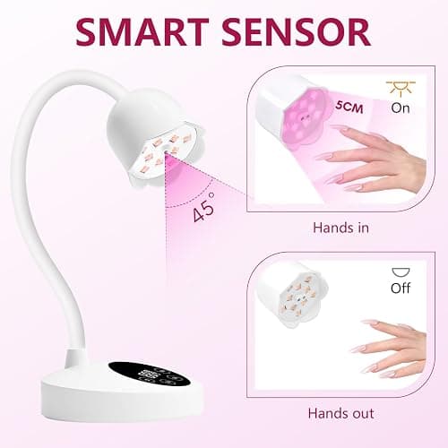 Makartt UV Nail Lamp - Luminoza 10W Mini Cordless UV Light for Gel Nails, Rechargeable LED Auto Curing Lampe UV with 4 Timers, Goosenecks UV Lamp for Nail Salon Home DIY Manicure thumbnail 5