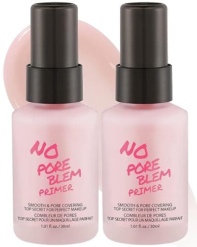 TOUCH IN SOL No Pore Blem Primer, 1.01 fl.oz(30ml) 2 Pack - Face Makeup Primer, Big Pores Perfect Cover, Skin Flawless and Glowing, Instantly Smoothes Lines, Long Lasting Makeup's Staying - 1.01 Fl Oz (Pack of 2) - Pink - Image 1