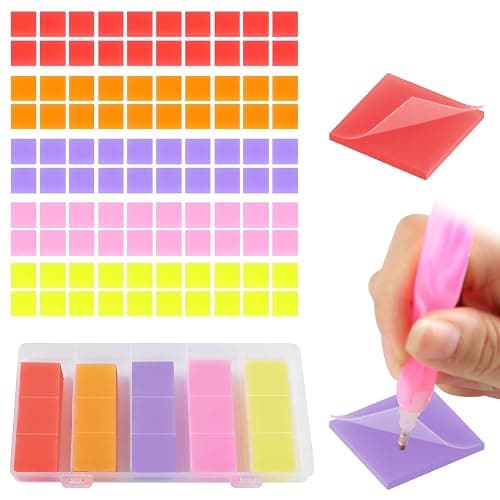 Phinus Diamond Art Wax 100 PCS, 5 Different Colors DIY Diamond Painting Wax with Storage Box for Adults and Kids, 2x2 cm Glue Wax for Diamond Art Painting - Image 1