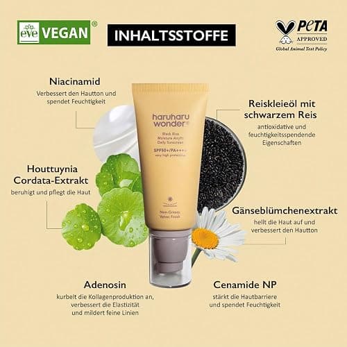 Haruharu Wonder Black Rice Moisture Airyfit Daily Sunscreen, nicht fettendes Velvet Finish, kein weißer Abdruck 50ml thumbnail 3