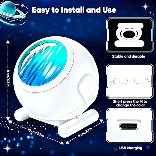 Galaxy Projector Night Light, Northern Lights Projector, Ambient lighting | Room Decor, Led Lights for Bedroom, Remote Aurora Projector, Gifts for Women Teen Girls Party Birthday Christmas thumbnail 6