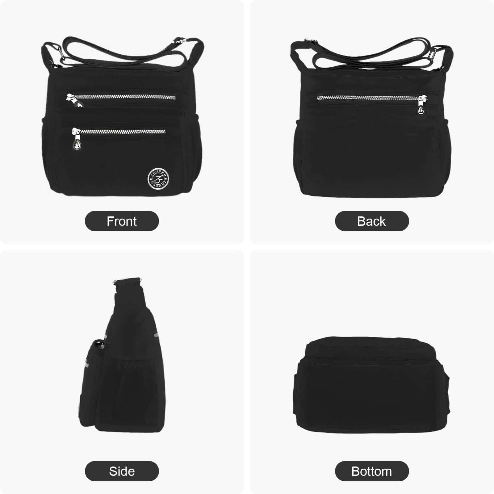 KXF Women's Crossbody Bag Waterproof Nylon Casual Shoulder Bag Messenger Bag Travel Purse Handbag with Multi Pocket thumbnail 2