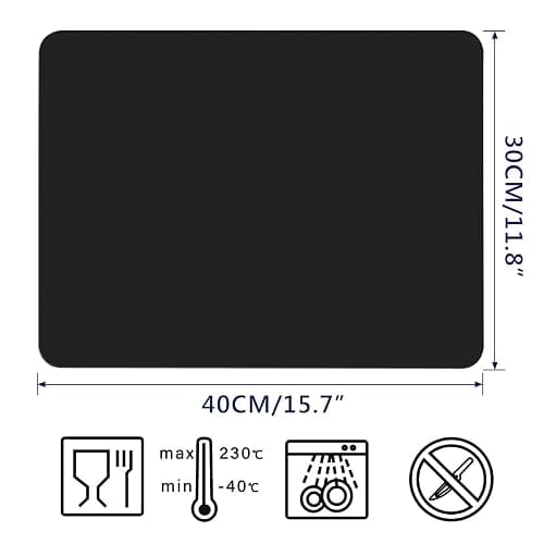 Gartful 2 Pack Silicone Crafting Mats, 15.7" x 11.8" Silicone Mat for Crafts, Large Heat Resistant Sheet for Jewelry Casting, Epoxy Resin, Painting, Counter Table Protector, Placemat, Nonstick, Black thumbnail 2