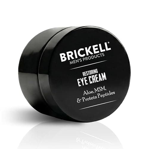 Brickell Men's Restoring Under Eye Cream for Men, Natural and Organic Anti Aging Eye Balm To Reduce Puffiness, Wrinkles, Dark Circles, Crows Feet and Under Eye Bags, 0.5 Ounce, Unscented - Image 1