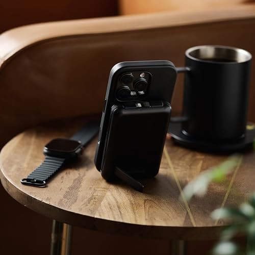 Ridge Magnetic Power Bank Fast Charging - Compatible with MagSafe - Portable Charger Power Bank - with Built in Cable and Wireless Charging, 5-in-1 Charging & Magnetic Attachment (Matte Black) thumbnail 8
