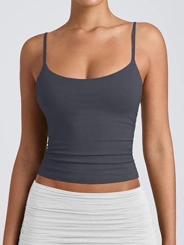 PINKMSTYLE Women's Basic Double Lined Scoop Neck Tank Tops Adjustable Cami Tank Summer Sleeveless Tops thumbnail 3