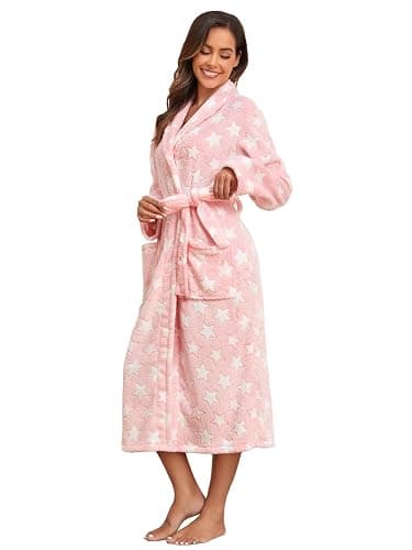 RONGTAI Plush Soft Robes for Women Lightweight and Warm SPA & Bath Robes Female for Mom Wife and Girl Friend - Image 1