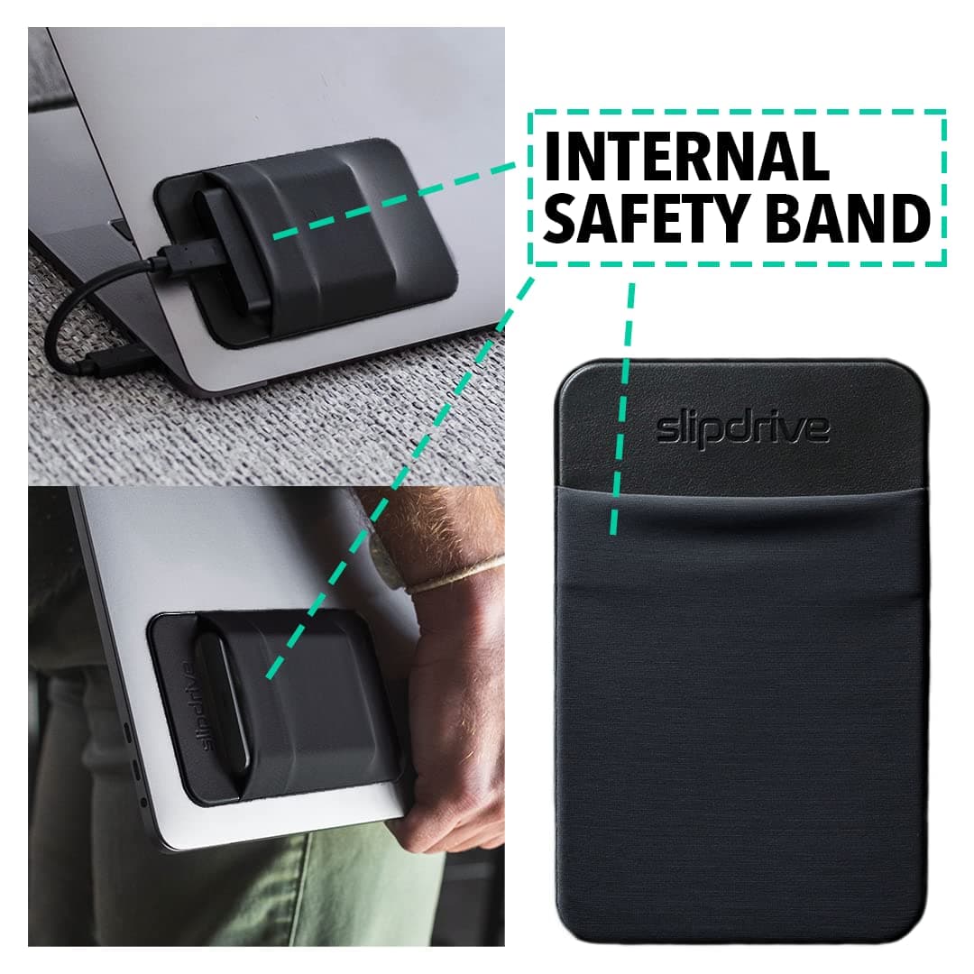 Slipdrive - Portable Hard Drive Case for Laptop - SSD Solid State Drive - Reusable Adhesive - Stick on External Hard Drive Carrying Case - Pocket Pouch (Small, Black) thumbnail 5