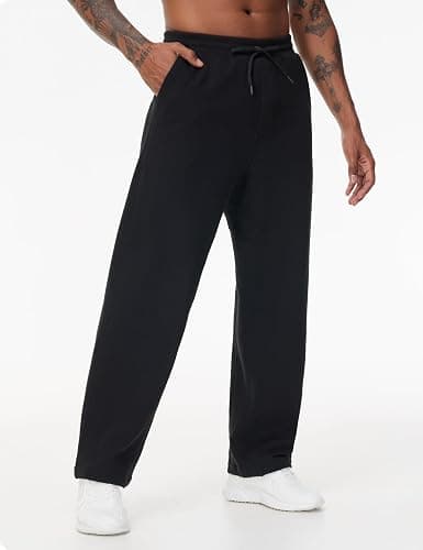 THE GYM PEOPLE Men's Baggy Fleece Workout Sweatpants with Pockets Drawstring Lounge Athletic Running Pants thumbnail 6
